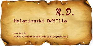 Malatinszki Dália névjegykártya
